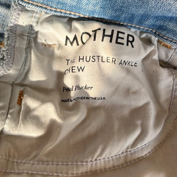 MOTHER Blue Ankle Cropped Jeans with Distressed Details - Picture 6 of 9